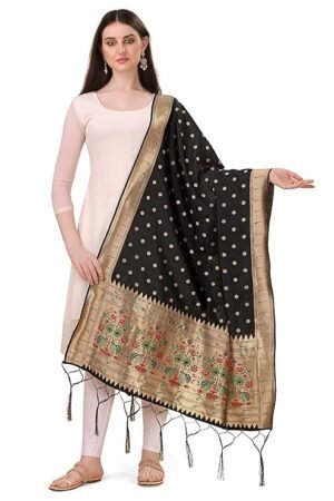 Black Paithani Dupatta