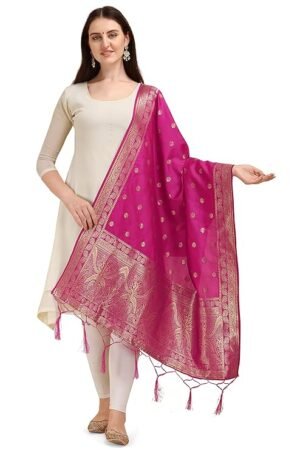 Rani Pink Silk Dupatta