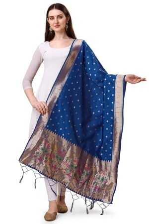 Navy Blue Paithani-Dupatta
