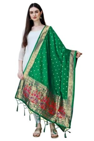 Parrot Green Paithani-Dupatta