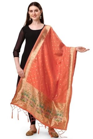 Peach Paithani-Dupatta