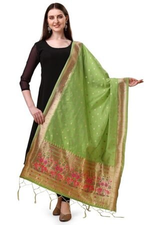 Pista Green-Paithani-Dupatta