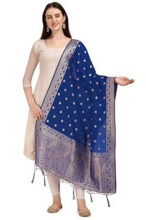 Royal Blue Silk Dupatta
