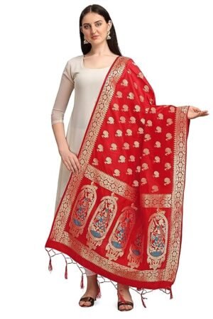 Red Animal Print Dupatta