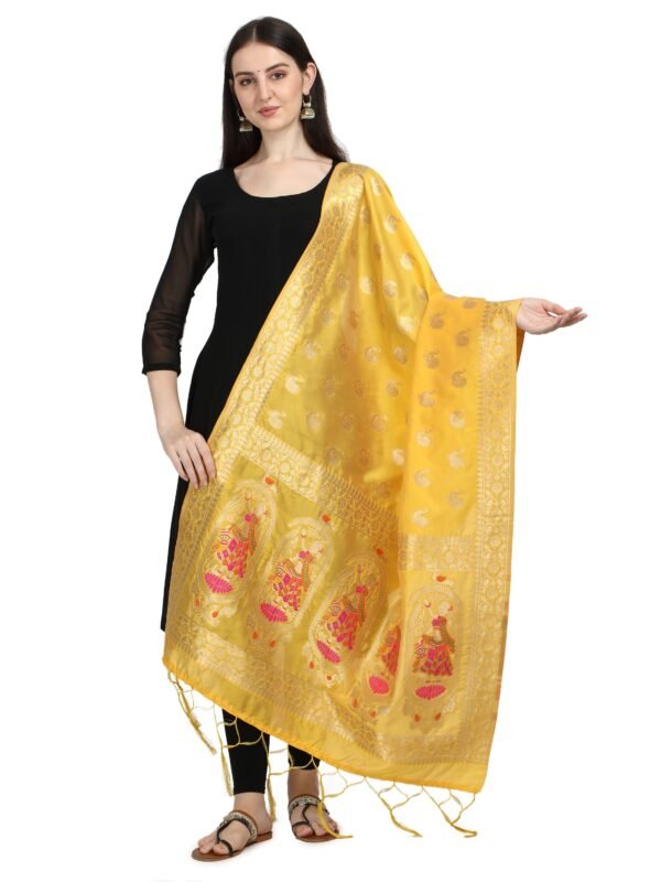 Yellow Animal Print Dupatta