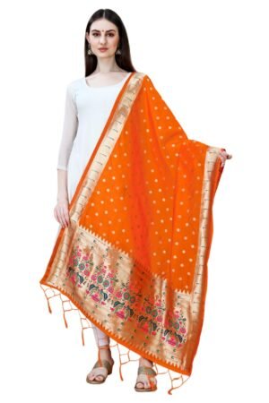 Orange Paithani Dupatta