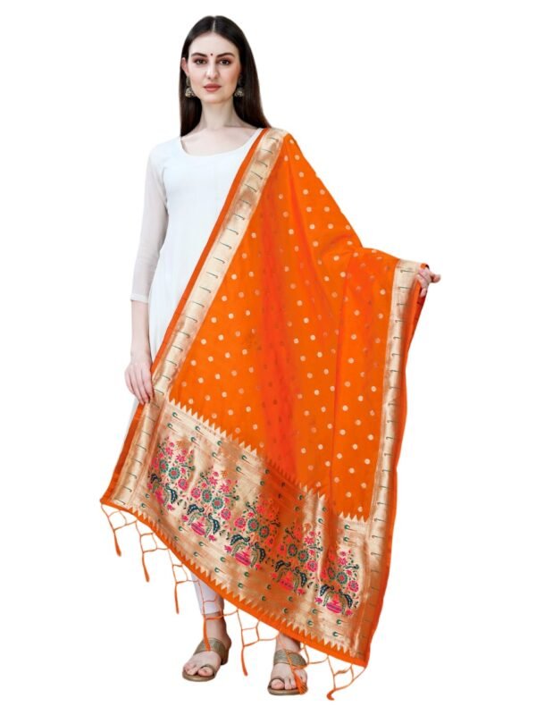 Orange Paithani Dupatta