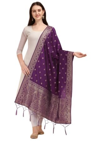 Purple Floral Dupatta