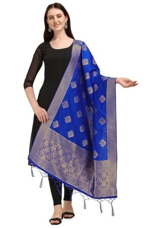 Royal Blue Floral Dupatta