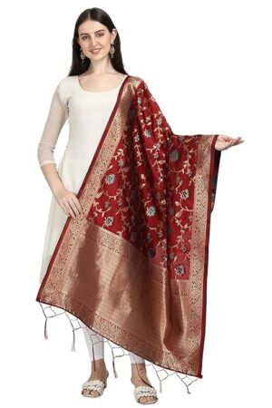 maroon dupatta for women