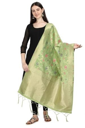 pista green banarasi dupatta