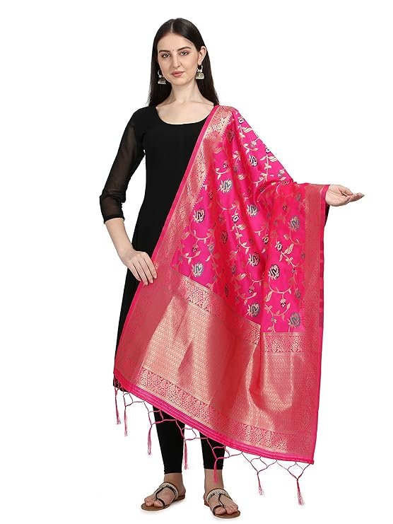 pink banarasi dupatta