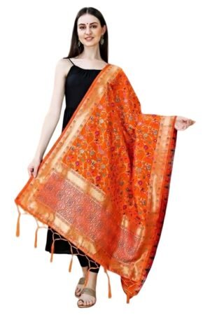 orange silk dupatta