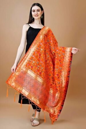 orange Kashmiri Dupatta