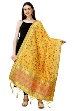 yellow silk dupatta