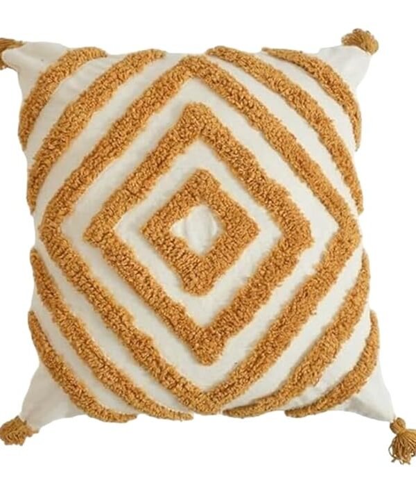 Yellow Tufted Cushion Cover