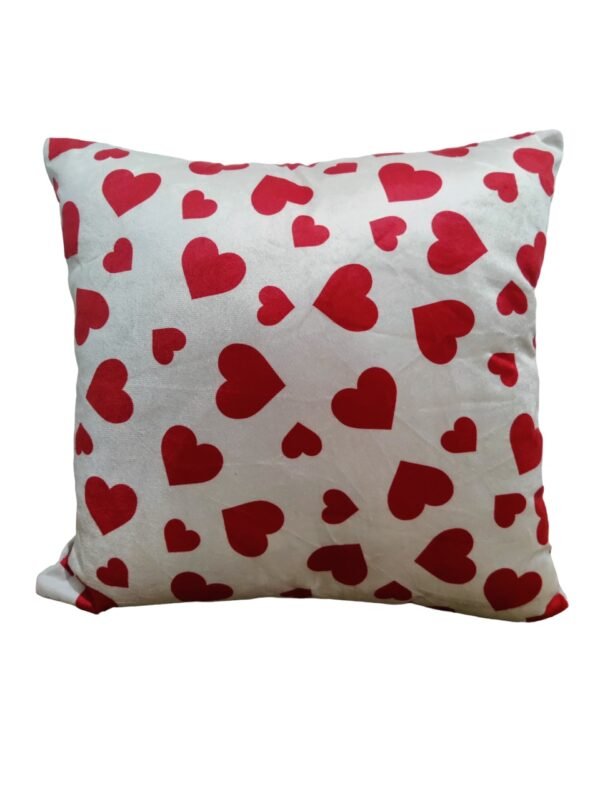 red heart cushion cover