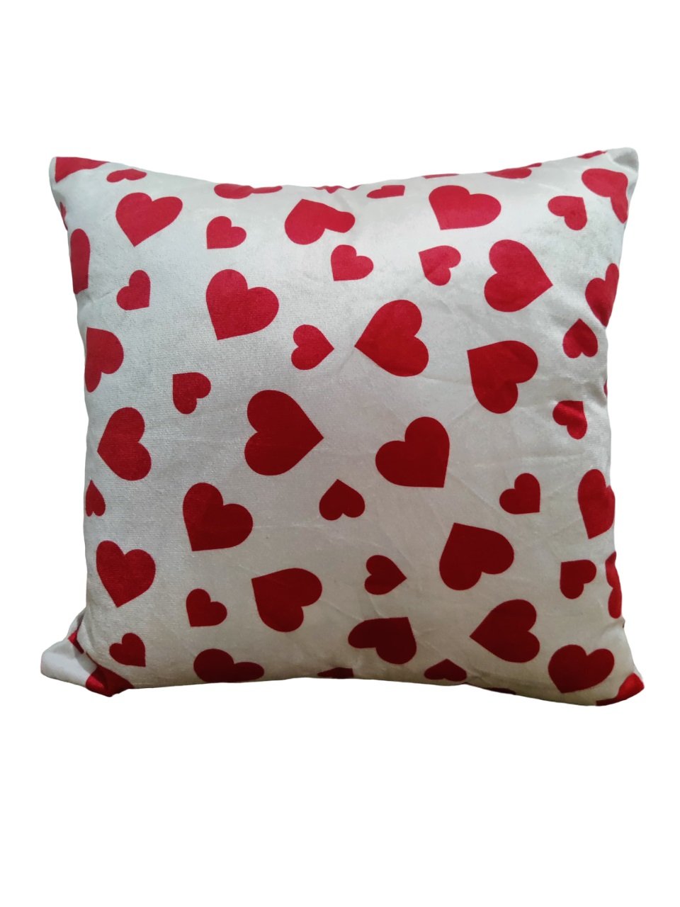 red heart cushion cover