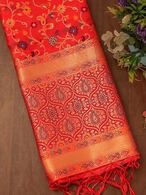 red silk dupatta