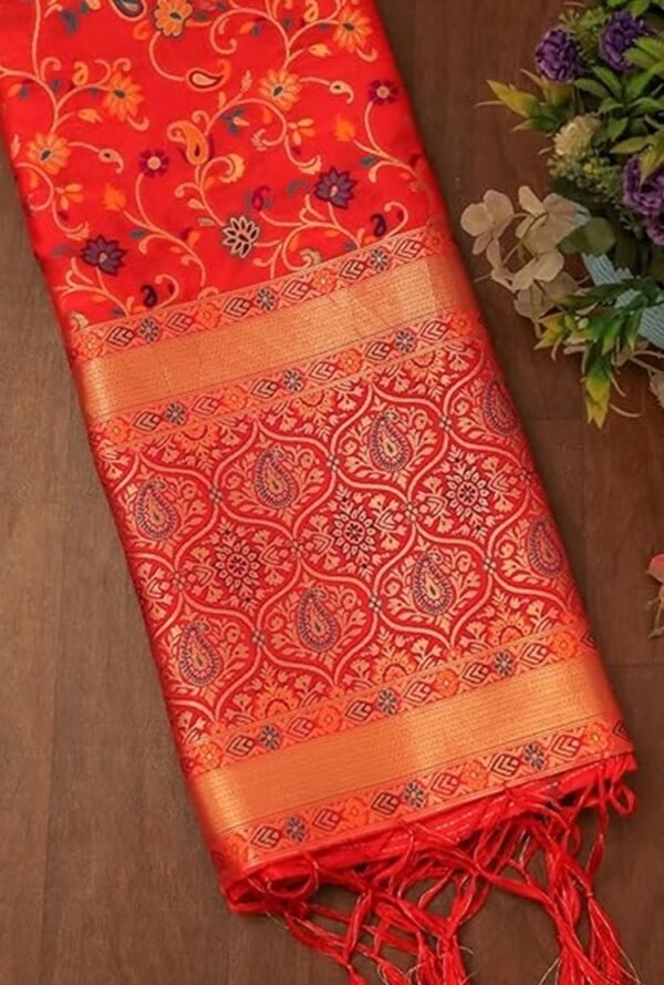 red silk dupatta