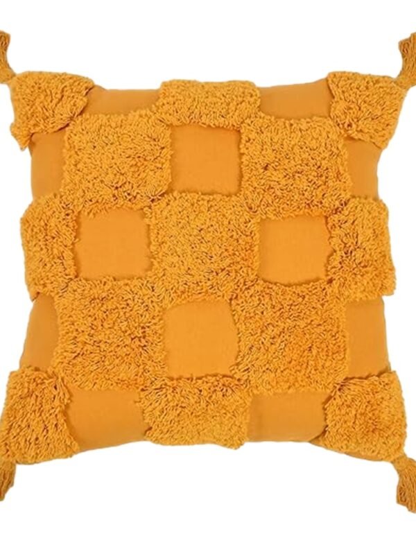 Yellow Tufted Cushion cover