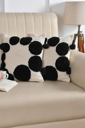 black circle cushion cover