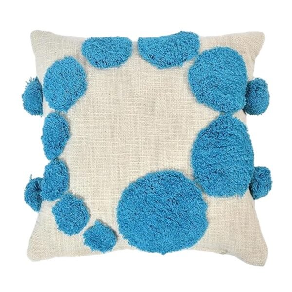 blue circle cushion cover