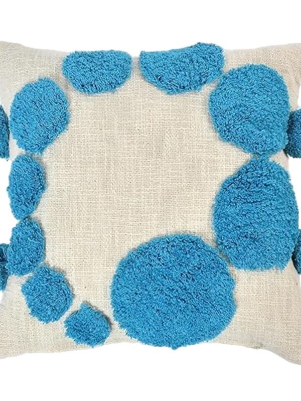 blue circle cushion cover