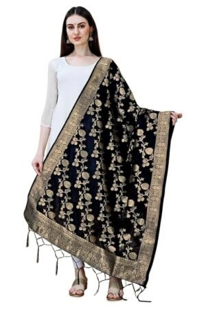 black floral dupatta for women
