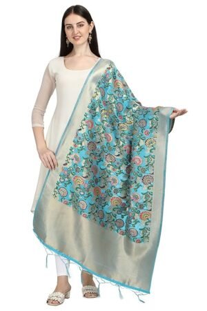 Firozi Floral Dupatta