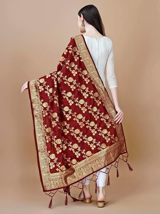 fancy maroon dupatta