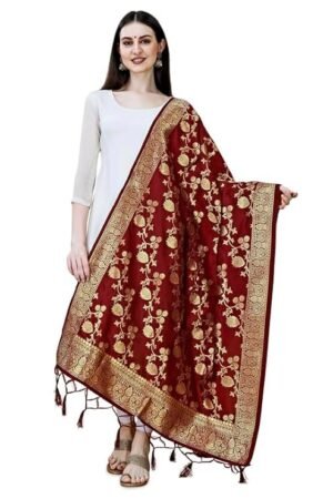 maroon dupatta for women