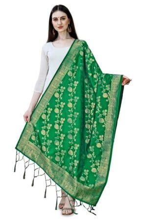 parrot green banarasi dupatta