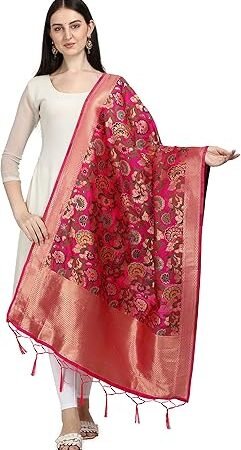 rani pink floral print dupatta