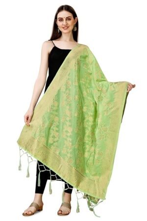 pista green floral dupatta