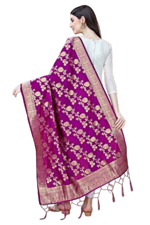 purple floral dupatta