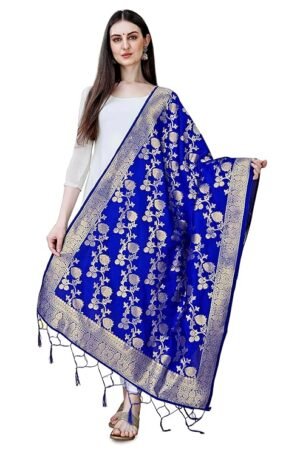 royal blue floral dupatta
