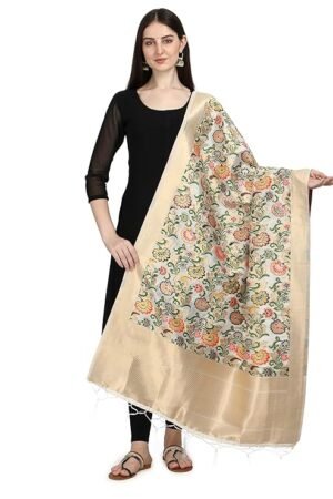 Daisy White Floral Print Dupatta