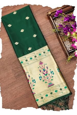 dark green paithani dupatta