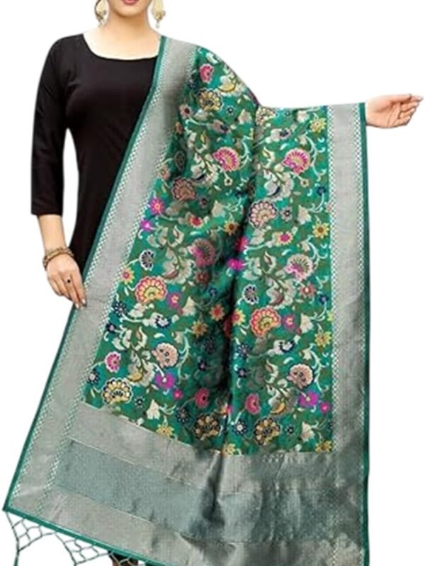 green floral dupatta