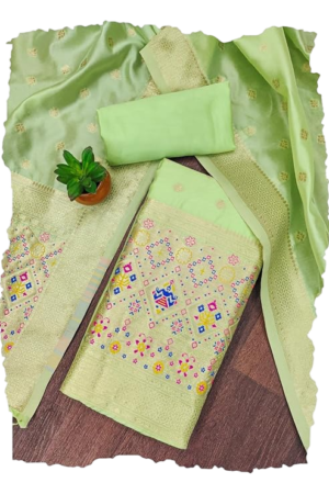 pista green patola dress material