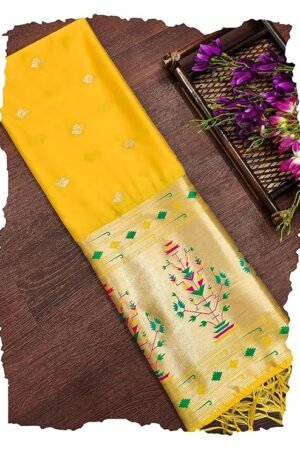 yellow paithani dupatta