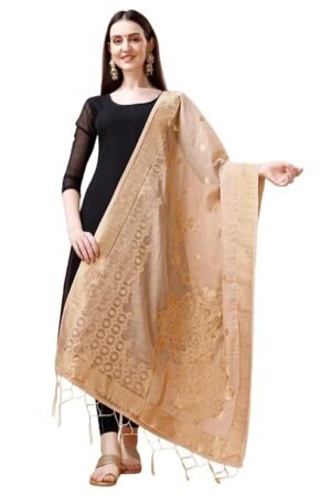 Gold Floral Print Dupatta