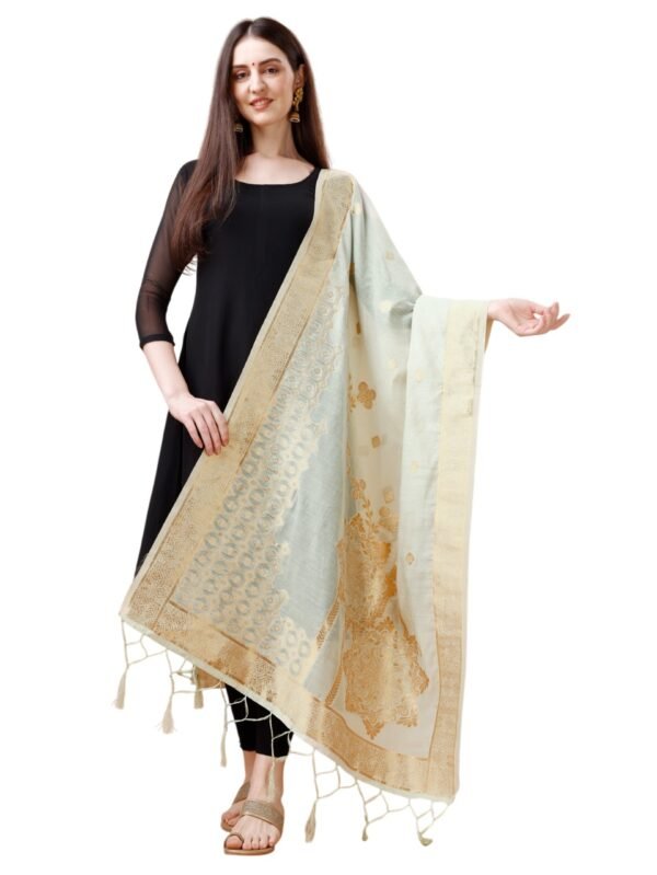 Pista Green Floral Dupatta