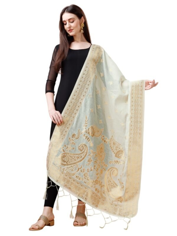 Pista Green Paisley Print Dupatta