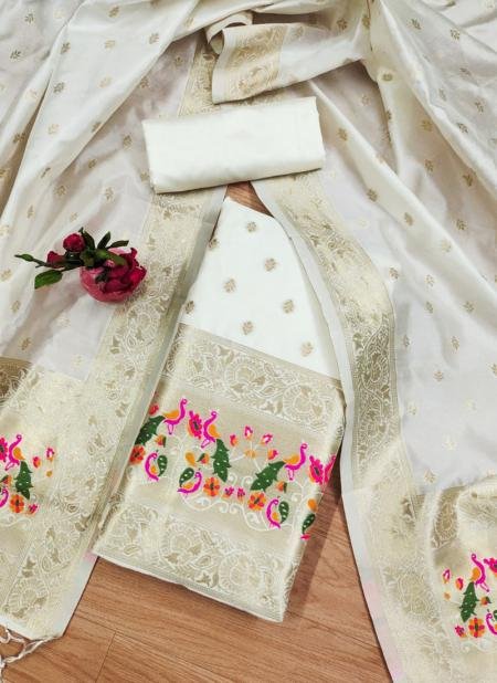 Daisy White Dress Material
