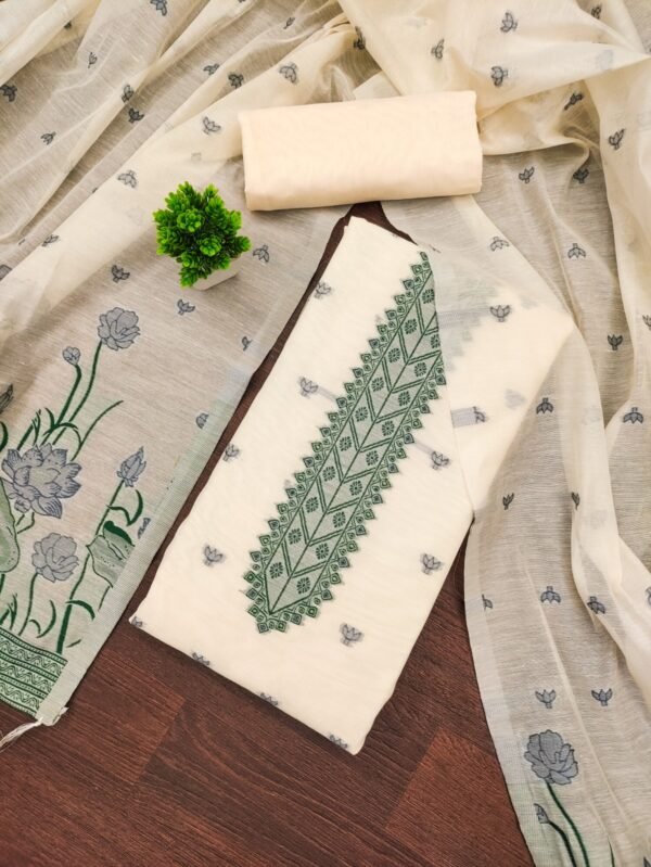 unstitched white salwar suit