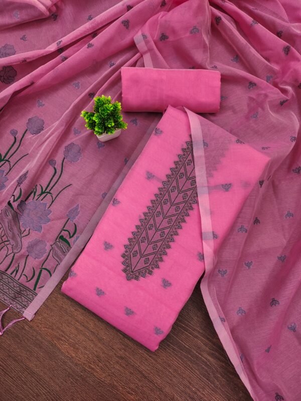unstitched pink salwar suit