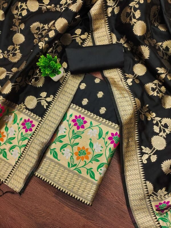 black banarasi silk salwar suit