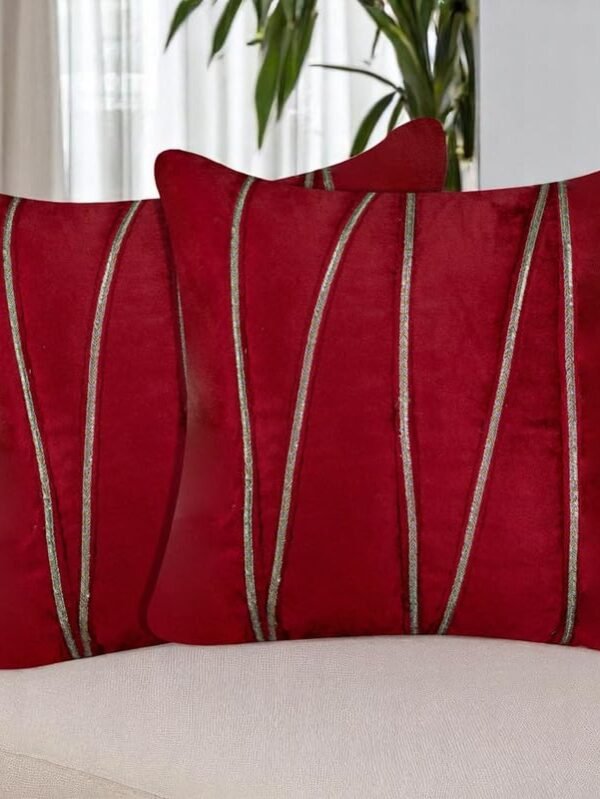 maroon velvet cushion covers